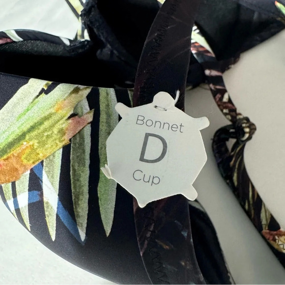 NWT Everyday Sunday Bikini Top  Midnight Multi Colour Palm Size 6 D Cup - Picture 8 of 8